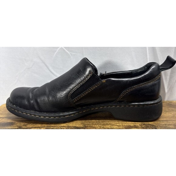 Born Womens Black Leather Slip On Gore Stretch Loafers Shoes Size 8.5M - Picture 2 of 16